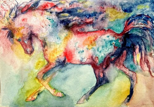 Colorful Horse running Daniela Vasileva