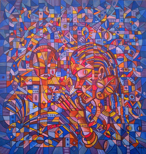 Prayer V - painting of African Christians Angu Walters