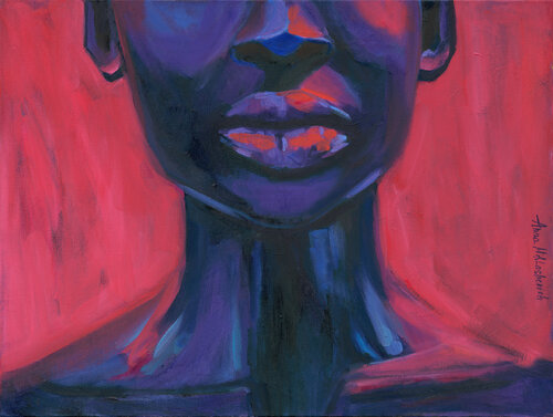 Purple Magenta African Empowered Woman's Portrait - Antifragile Essence Anna Miklashevich