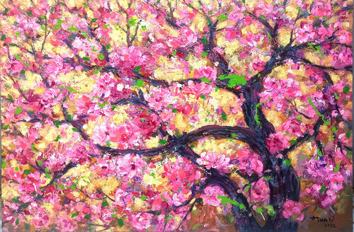 Peach blossom in Spring (  80 x 120 cm) Le Anh Tuan Le Anh