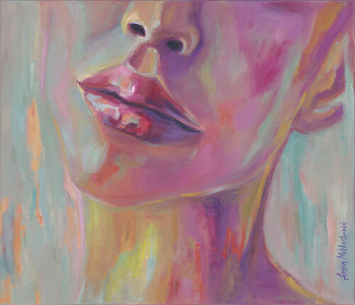 Empowering Femininity: An Oil Painting of a Woman's Close-Up Portrait Anna Miklashevich