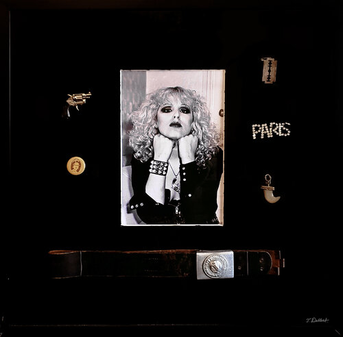 Punk Queen Nancy "Nasty"  Spungen  1978.  ( personal items in a hand-built wood box with plexiglas ) Thomas Dellert