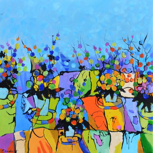 Dancing dance party of colourful flowers Pol Ledent