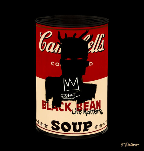 Basquiat Black Bean Soup Can on Warhol Thomas Dellert