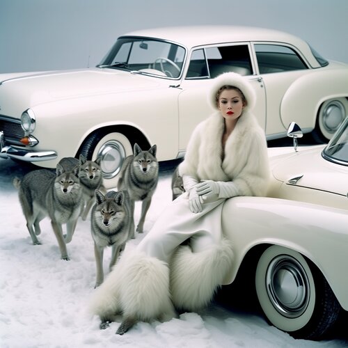 Furs, Cars Wolfs and a Woman Vava Venezia Dellert