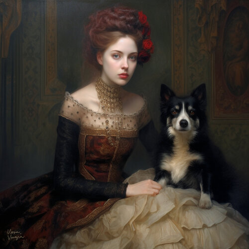 Lady with her Dog Vava Venezia Dellert