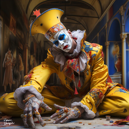 A Venetian Carnival Clown Vava Venezia Dellert