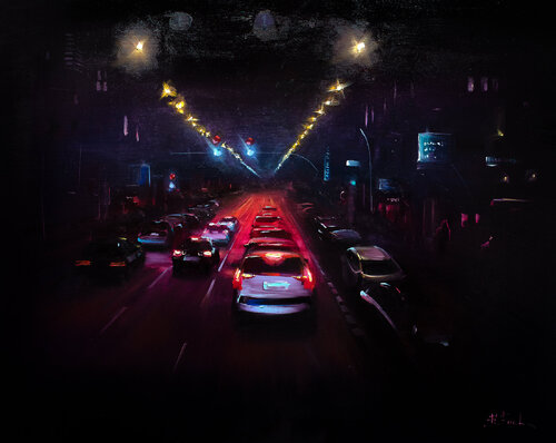Glowing Nocturnal Traffic Bozhena Fuchs