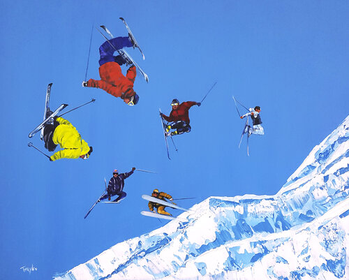 Ski Competition. Skiers Trayko Popov