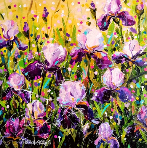 Irises field - wild flowers Aliaksandra Tsesarskaya