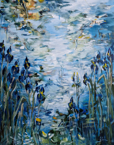 Blue irises at the blue pond Irina Laube