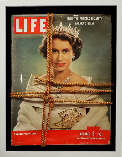 LIFE  Queen Elizabeth  the second then Princess in 1952    The most collectible of all Queen Elizabeth magazines  wrapped in Golden Bondage ropes Thomas Dellert