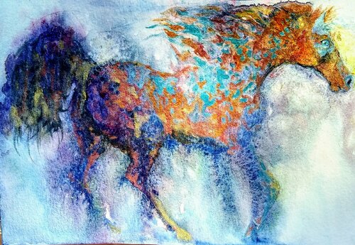 Blue Horse in motion Daniela Vasileva