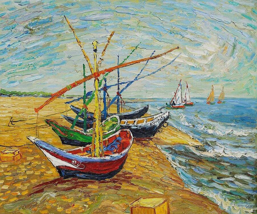Fishing Boats on the Beach (1888) - Van Gogh