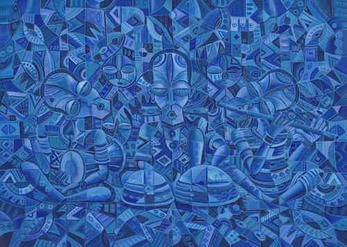 Blues Band II a painting from Africa Angu Walters