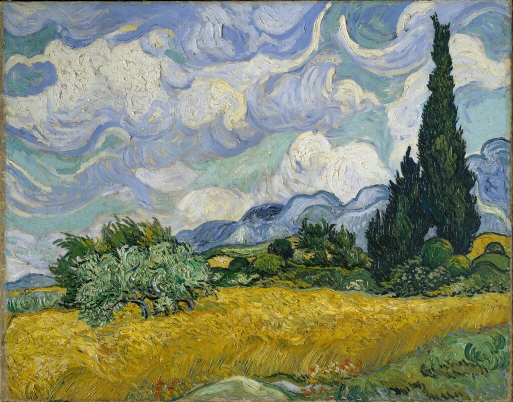 Wheat Field with Cypresses (1889) - Van Gogh